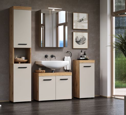 Badm�bel Set 4-teilig Celeste in Kaschmir und Evoke Eiche Badkombination 164 x 184 cm