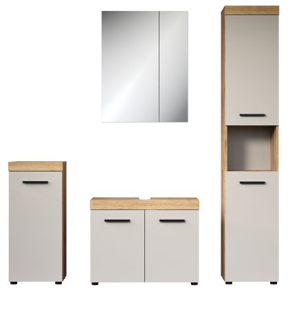 Badm�bel Set 4-teilig Celeste in Kaschmir und Evoke Eiche Badkombination 164 x 184 cm