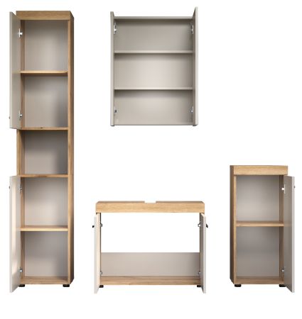 Badm�bel Set 4-teilig Celeste in Kaschmir und Evoke Eiche Badkombination 164 x 184 cm