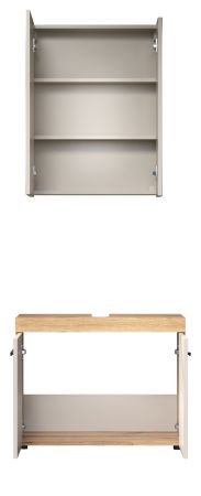 Badm�bel Set 2-teilig Celeste in Kaschmir und Evoke Eiche Badkombination 72 x 184 cm