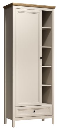 Garderobenschrank Cozy in Kaschmir und Stein Eiche Landhaus Garderobe 80 x 200 cm, Soft-Close