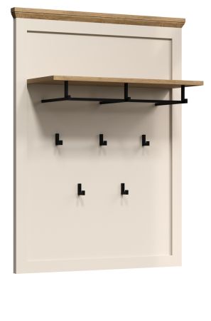 Garderobenpaneel Cozy in Kaschmir und Stein Eiche Landhaus Wandgarderobe 76 x 100 cm