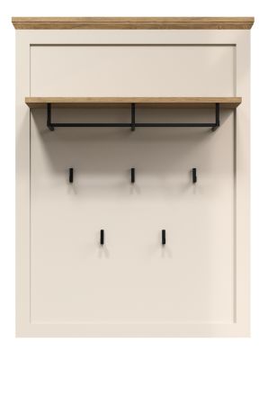 Garderobenpaneel Cozy in Kaschmir und Stein Eiche Landhaus Wandgarderobe 76 x 100 cm