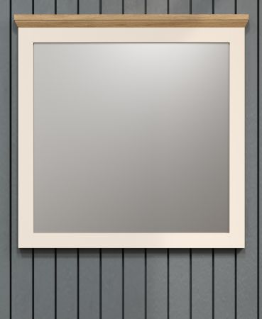 Garderobenspiegel Cozy in Kaschmir und Stein Eiche Landhaus Wandspiegel 70 x 70 cm