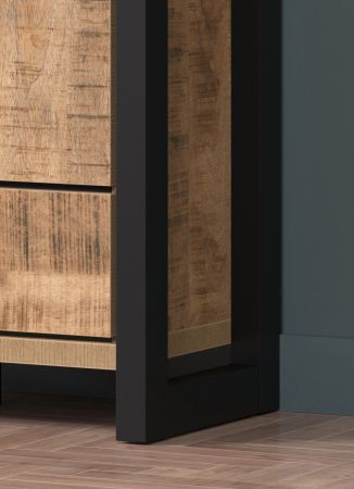 Garderobenschrank Loom in Mango und schwarz Garderobe 73 x 195 cm