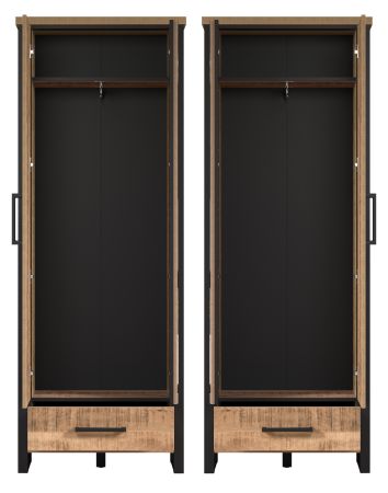 Garderobenschrank Loom in Mango und schwarz Garderobe 73 x 195 cm