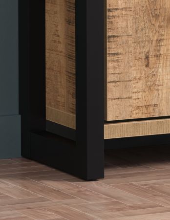Garderobe Sitzbank Loom in Mango und schwarz Garderobenbank 73 cm