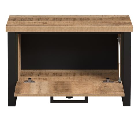Garderobe Sitzbank Loom in Mango und schwarz Garderobenbank 73 cm