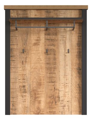Garderobenpaneel Loom in Mango und schwarz Wandgarderobe 73 x 95 cm