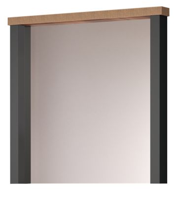Garderobenspiegel Loom in Mango und schwarz Wandspiegel 73 x 69 cm