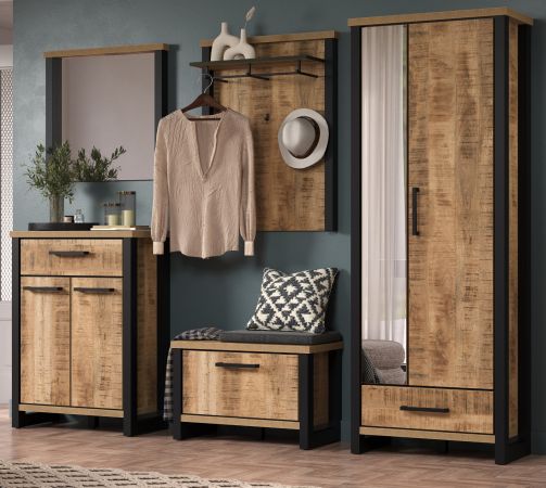 Garderobe Set 5-teilig Loom in Mango und schwarz Garderobenkombination 249 x 195 cm
