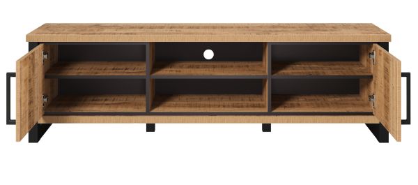TV-Lowboard Loom in Mango und schwarz TV Unterteil 166 cm