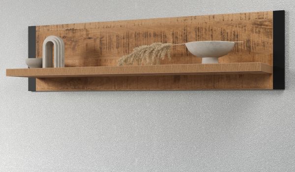 Wandboard Loom in Mango und schwarz Wandregal 110 cm