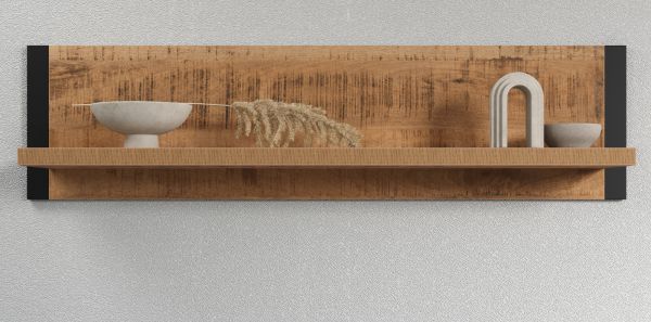 Wandboard Loom in Mango und schwarz Wandregal 110 cm