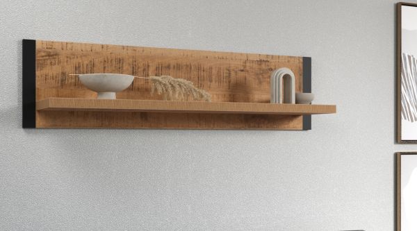 Wandboard Loom in Mango und schwarz Wandregal 110 cm