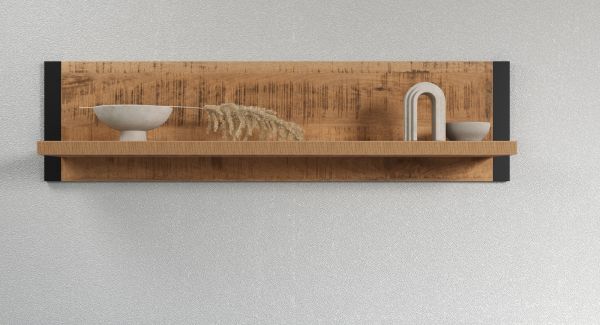 Wandboard Loom in Mango und schwarz Wandregal 110 cm