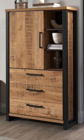 Highboard Loom in Mango und schwarz Wohn- und Esszimmer Kommode 87 x 155 cm