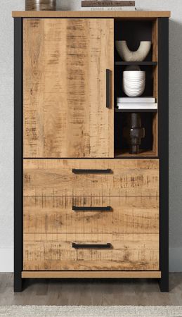 Highboard Loom in Mango und schwarz Wohn- und Esszimmer Kommode 87 x 155 cm