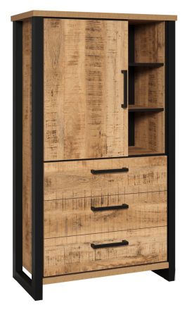 Highboard Loom in Mango und schwarz Wohn- und Esszimmer Kommode 87 x 155 cm