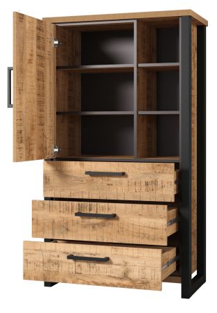 Highboard Loom in Mango und schwarz Wohn- und Esszimmer Kommode 87 x 155 cm