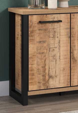 Sideboard Loom in Mango und schwarz Kommode 180 x 86 cm