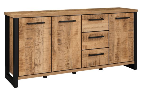 Sideboard Loom in Mango und schwarz Kommode 180 x 86 cm