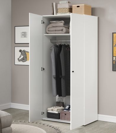 Kleiderschrank Purio in wei� Dreht�renschrank 2-t�rig 81 x 176 cm