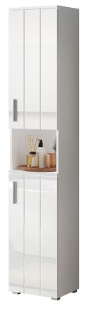 Badezimmer Hochschrank Bianco in wei� Hochglanz Badschrank 37 x 192 cm