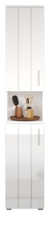 Badezimmer Hochschrank Bianco in wei� Hochglanz Badschrank 37 x 192 cm