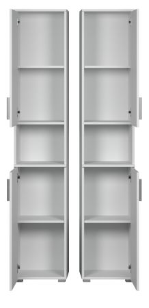 Badezimmer Hochschrank Bianco in wei� Hochglanz Badschrank 37 x 192 cm