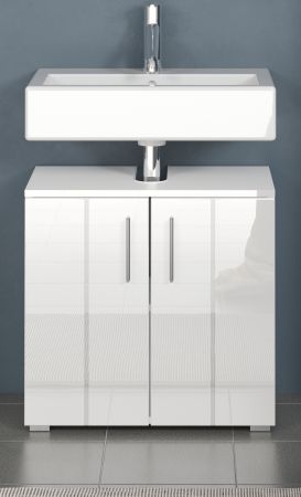 Waschbeckenunterschrank Bianco in wei� Hochglanz Badezimmer Unterschrank 37 x 192 cm