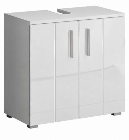 Waschbeckenunterschrank Bianco in wei� Hochglanz Badezimmer Unterschrank 37 x 192 cm