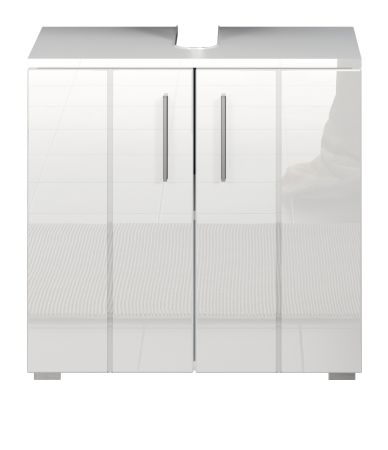 Waschbeckenunterschrank Bianco in wei� Hochglanz Badezimmer Unterschrank 37 x 192 cm
