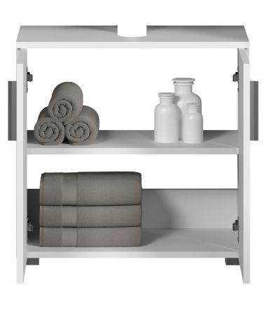 Waschbeckenunterschrank Bianco in wei� Hochglanz Badezimmer Unterschrank 37 x 192 cm