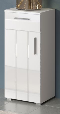 Badezimmer Kommode Bianco in wei� Hochglanz Badschrank 37 x 83 cm