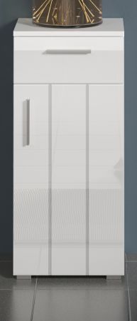 Badezimmer Kommode Bianco in wei� Hochglanz Badschrank 37 x 83 cm