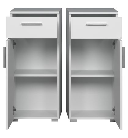Badezimmer Kommode Bianco in wei� Hochglanz Badschrank 37 x 83 cm