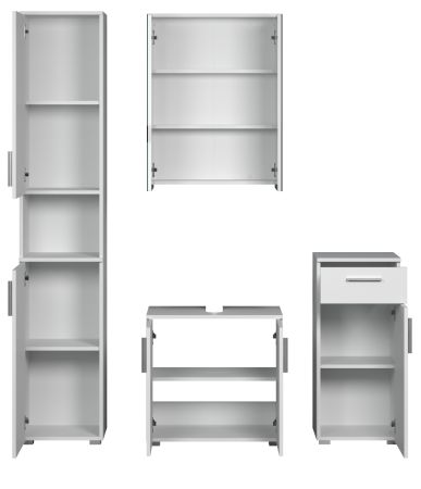 Badm�bel Set 4-teilig Bianco in wei� Hochglanz Badkombination 164 x 192 cm