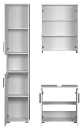 Badm�bel Set 3-teilig Bianco in wei� Hochglanz Badkombination 112 x 192 cm