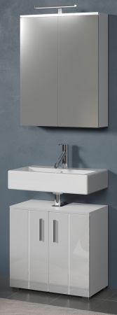 Badm�bel Set 2-teilig Bianco in wei� Hochglanz Badkombination 60 x 192 cm