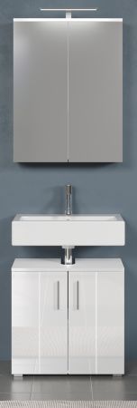 Badm�bel Set 2-teilig Bianco in wei� Hochglanz Badkombination 60 x 192 cm