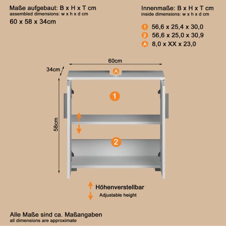 Badm�bel Set 2-teilig Bianco in wei� Hochglanz Badkombination 60 x 192 cm