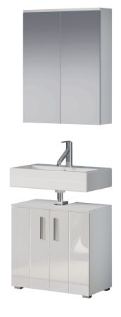 Badm�bel Set 2-teilig Bianco in wei� Hochglanz Badkombination 60 x 192 cm