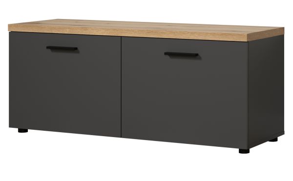 TV-Lowboard Groove in grau und Evoke Eiche TV Unterteil 120 cm