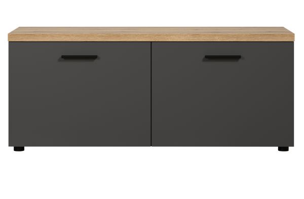 TV-Lowboard Groove in grau und Evoke Eiche TV Unterteil 120 cm