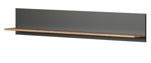 Wandboard Groove in grau und Evoke Eiche Wandregal 150 x 25 cm