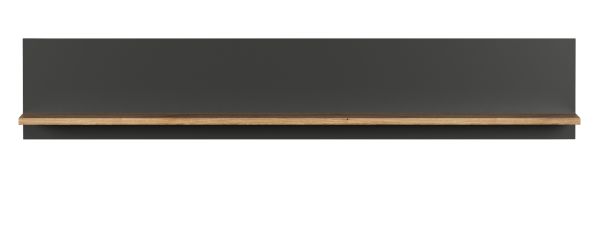 Wandboard Groove in grau und Evoke Eiche Wandregal 150 x 25 cm