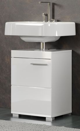 Badezimmer Waschbeckenunterschrank Adamo in wei� Hochglanz Badschrank 40 x 56 cm