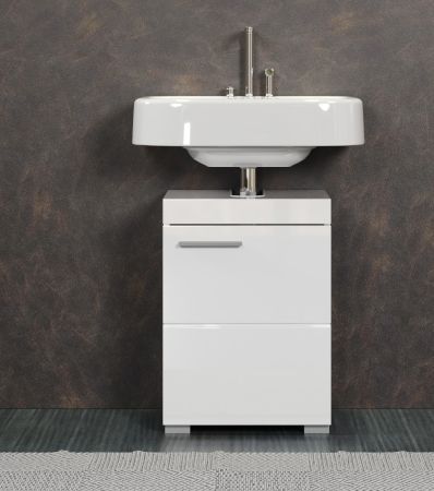 Badezimmer Waschbeckenunterschrank Adamo in wei� Hochglanz Badschrank 40 x 56 cm