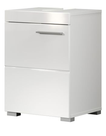 Badezimmer Waschbeckenunterschrank Adamo in wei� Hochglanz Badschrank 40 x 56 cm